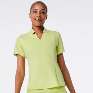 Women's Lime Green Top and pants from Figs scrub uniform.